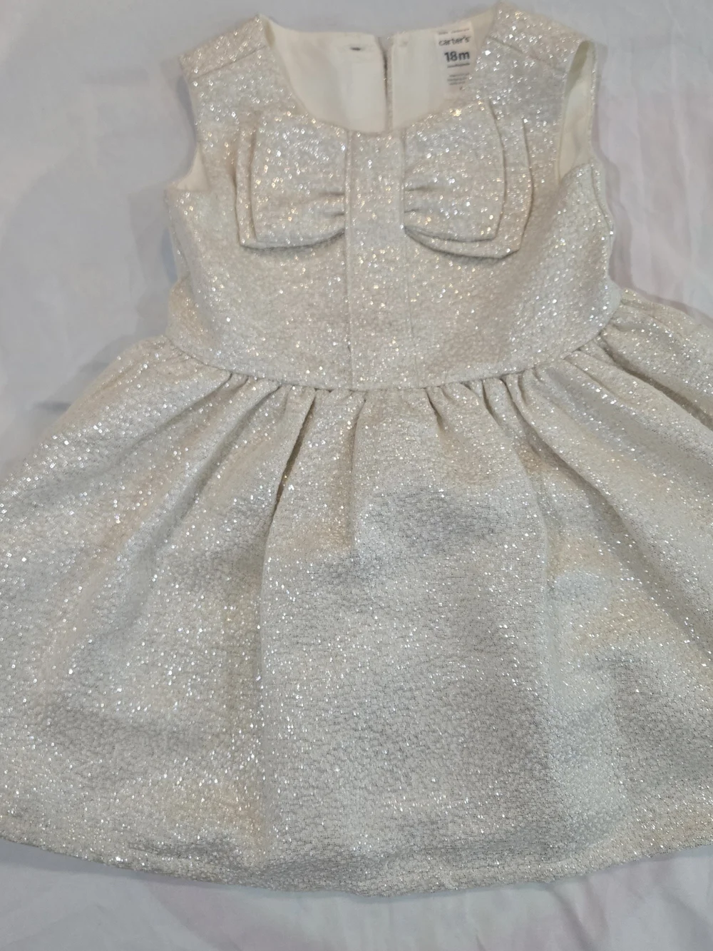 Carter's Sparkle Bow Party Dress in Cream